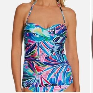 NWT La Blanca Palm Opulence Twist Bandini Swim Top sz 6